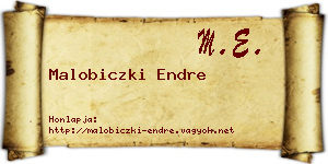 Malobiczki Endre névjegykártya