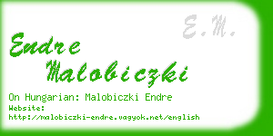 endre malobiczki business card
